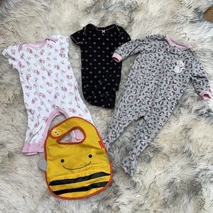 Baby bundle clothes with skip hop bib